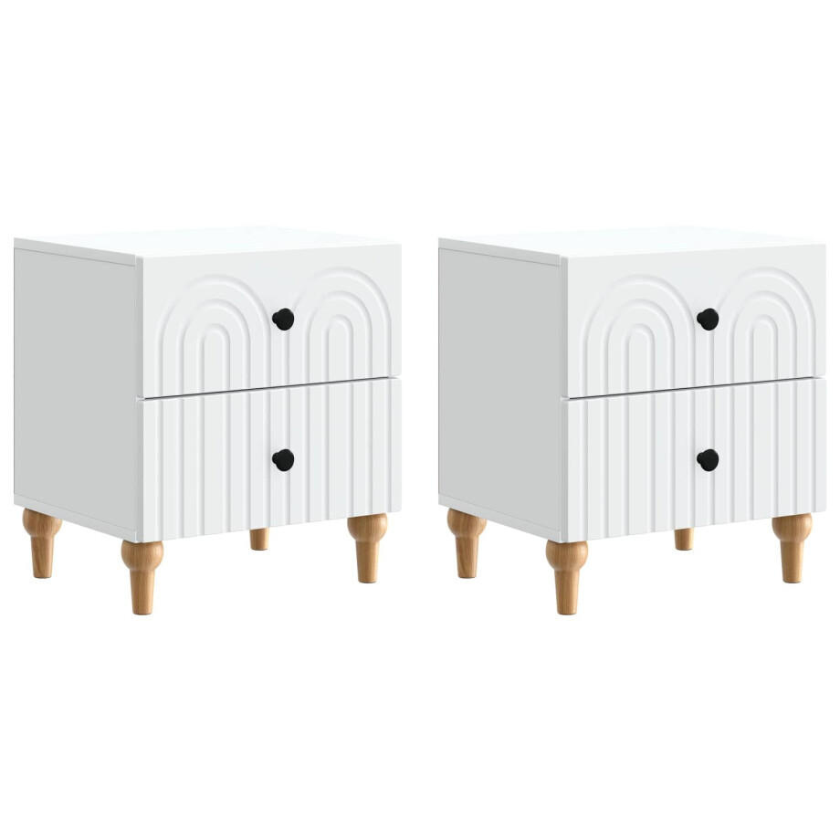 vidaXL Nachtkastje met lade 2 pcs Wit 43 x 34,5 x 48 cm Bewerkt hout vidaXL Nachtkastje met lade 2 pcs Wit 43 x 34,5 x 48 cm Bewerkt hout afbeelding 1