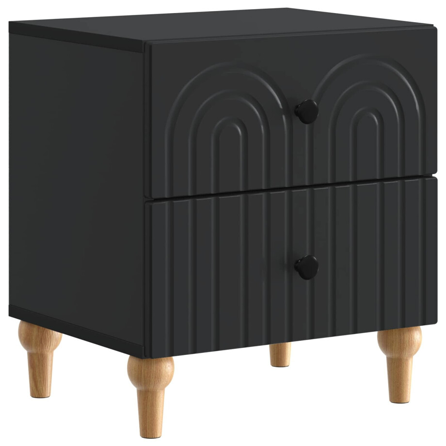 vidaXL Nachtkastje met lade Zwart 43 x 34,5 x 48 cm Bewerkt hout vidaXL Nachtkastje met lade Zwart 43 x 34,5 x 48 cm Bewerkt hout afbeelding 1