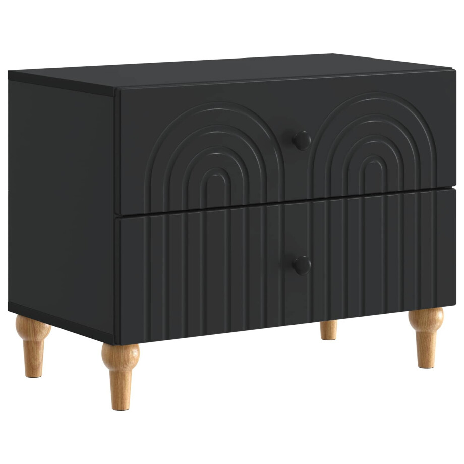 vidaXL Nachtkastje met lade Zwart 62 x 34,5 x 48 cm Bewerkt hout vidaXL Nachtkastje met lade Zwart 62 x 34,5 x 48 cm Bewerkt hout afbeelding 1
