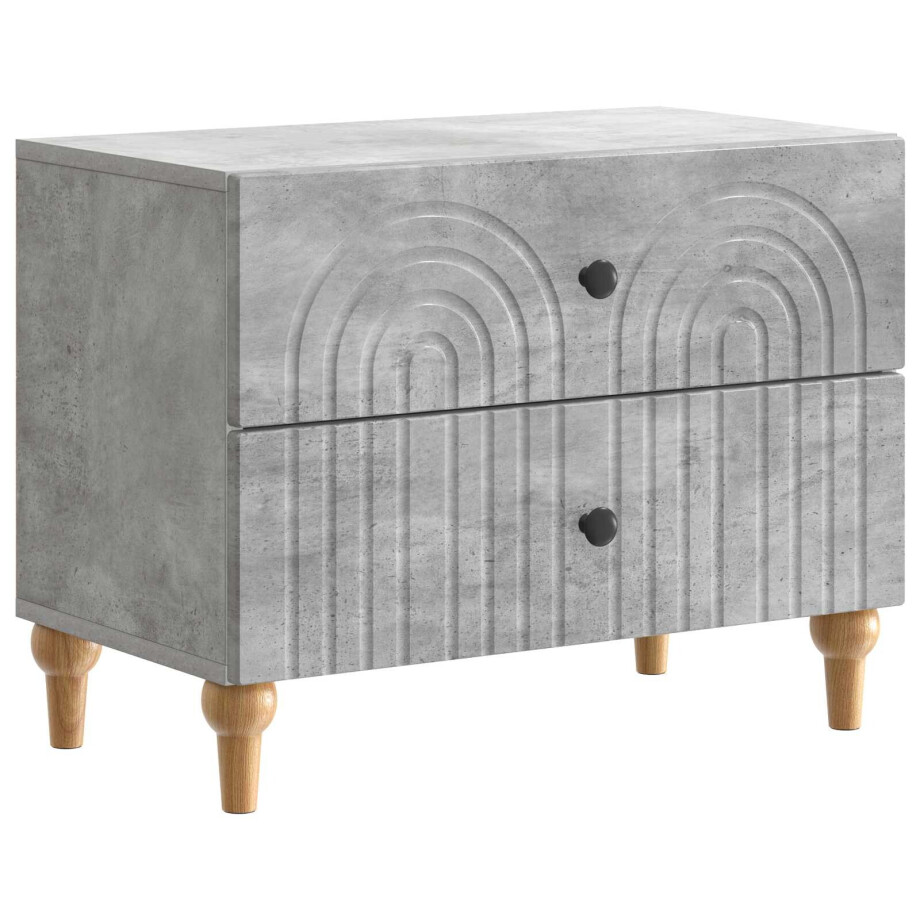 vidaXL Nachtkastje met lade Betongrijs 62 x 34,5 x 48 cm Bewerkt hout vidaXL Nachtkastje met lade Betongrijs 62 x 34,5 x 48 cm Bewerkt hout afbeelding 1