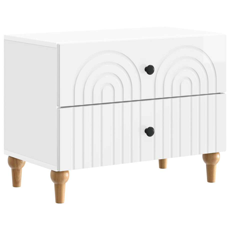 vidaXL Nachtkastje Hoogglans Wit 62 x 34,5 x 48 cm Bewerkt hout afbeelding 1