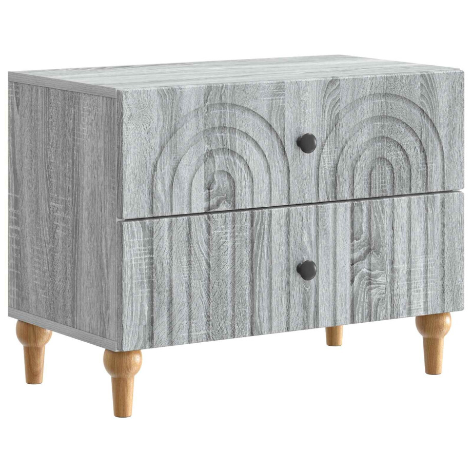 vidaXL Nachtkastje Grijs sonoma 62 x 34,5 x 48 cm Bewerkt hout afbeelding 1
