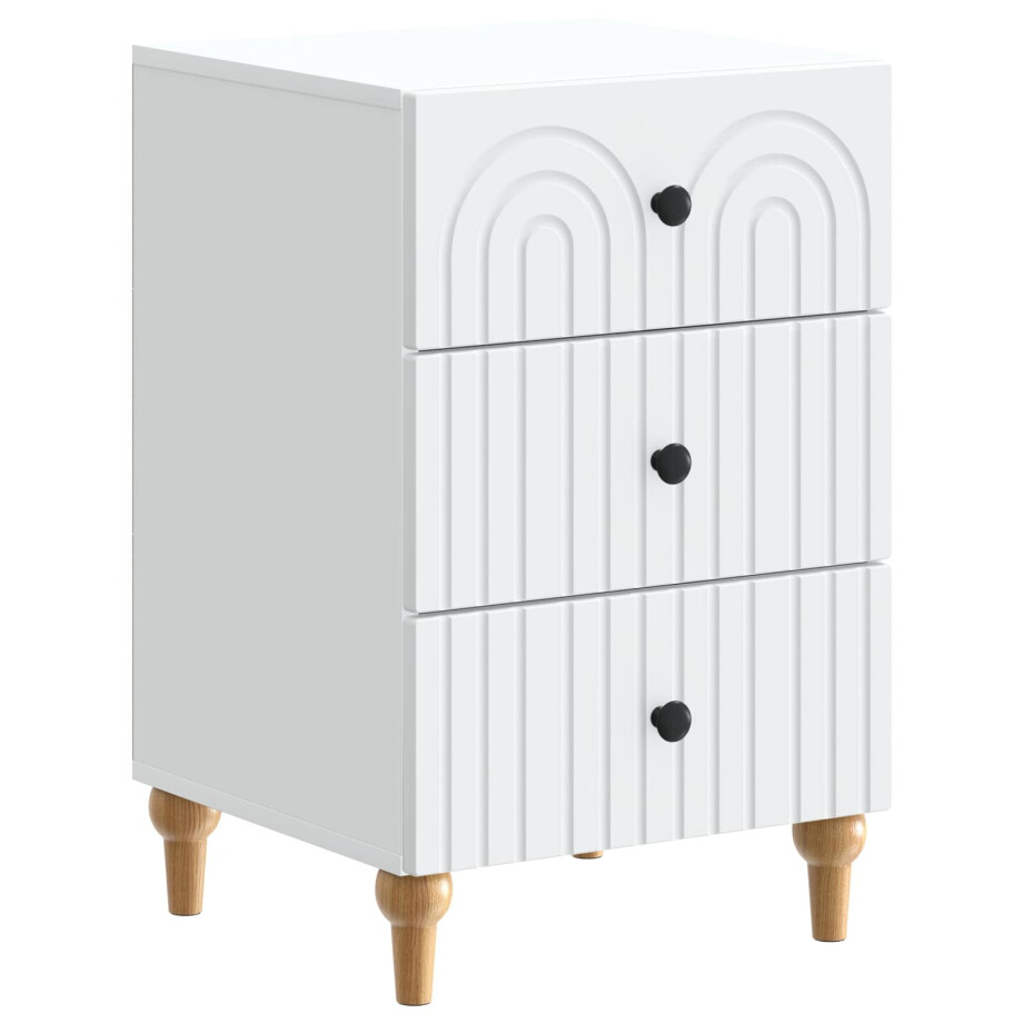 vidaXL Nachtkastje met lade Wit 43x 41 x 66,5 cm Bewerkt hout afbeelding 1