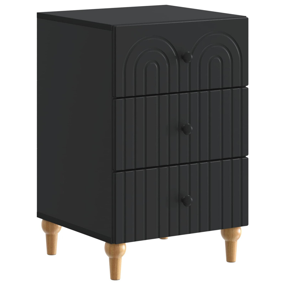 vidaXL Nachtkastje met lade Zwart 43x 41 x 66,5 cm Bewerkt hout afbeelding 1