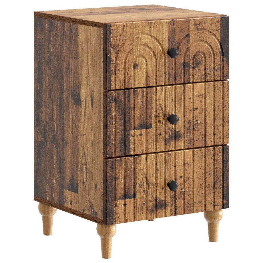 vidaXL Nachtkastje met lade Oud hout 43x 41 x 66,5 cm Bewerkt hout vidaXL Nachtkastje met lade Oud hout 43x 41 x 66,5 cm Bewerkt hout afbeelding 1