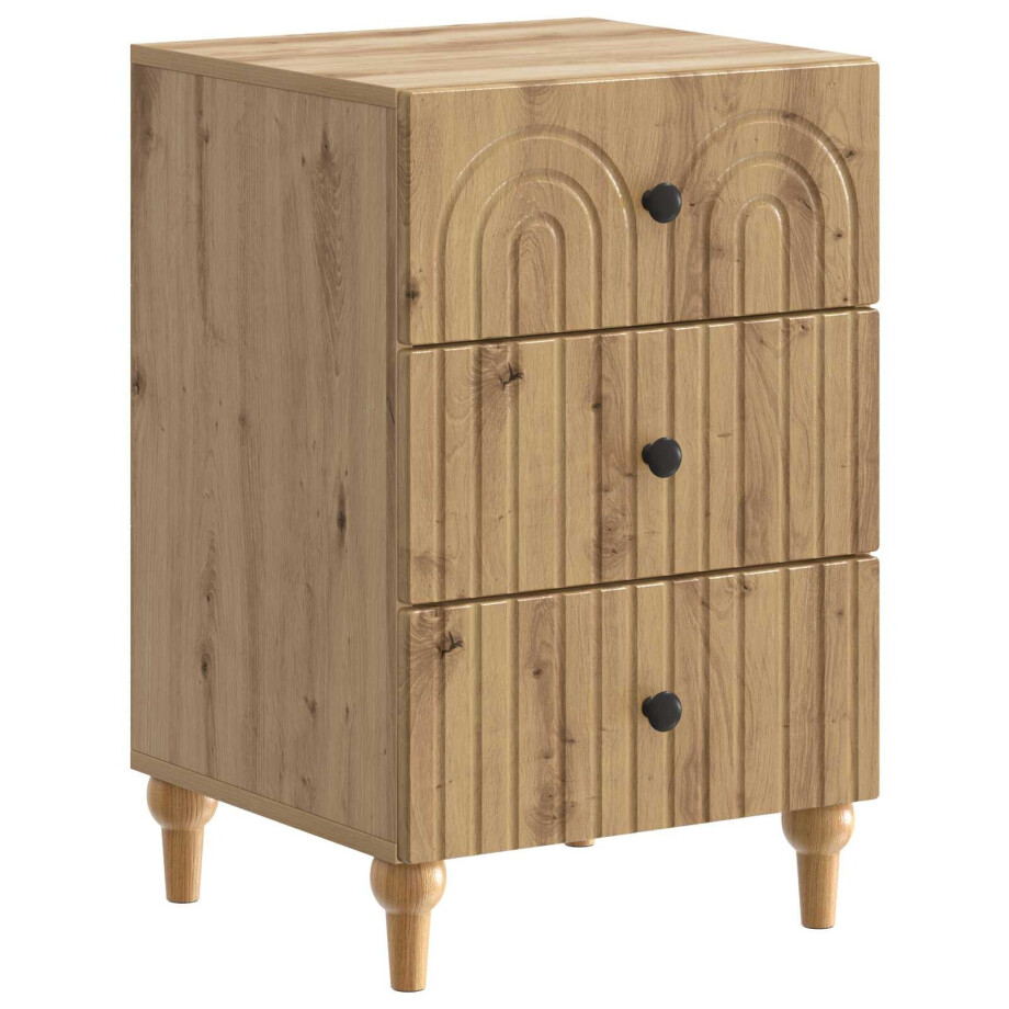 vidaXL Nachtkastje Artisanaal eiken 43x 41 x 66,5 cm Bewerkt hout afbeelding 1