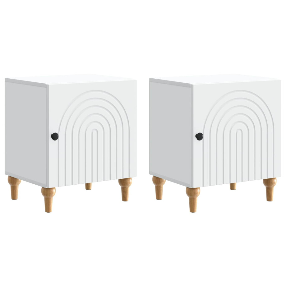 vidaXL Nachtkastje 2 pcs Wit 43 x 34,5 x 50 cm Bewerkt hout vidaXL Nachtkastje 2 pcs Wit 43 x 34,5 x 50 cm Bewerkt hout afbeelding 1