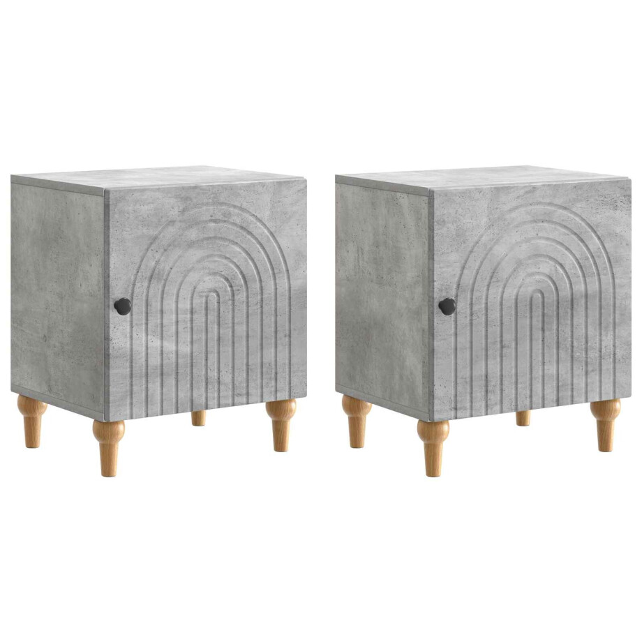 vidaXL Nachtkastje 2 pcs Betongrijs 43 x 34,5 x 50 cm Bewerkt hout vidaXL Nachtkastje 2 pcs Betongrijs 43 x 34,5 x 50 cm Bewerkt hout afbeelding 1