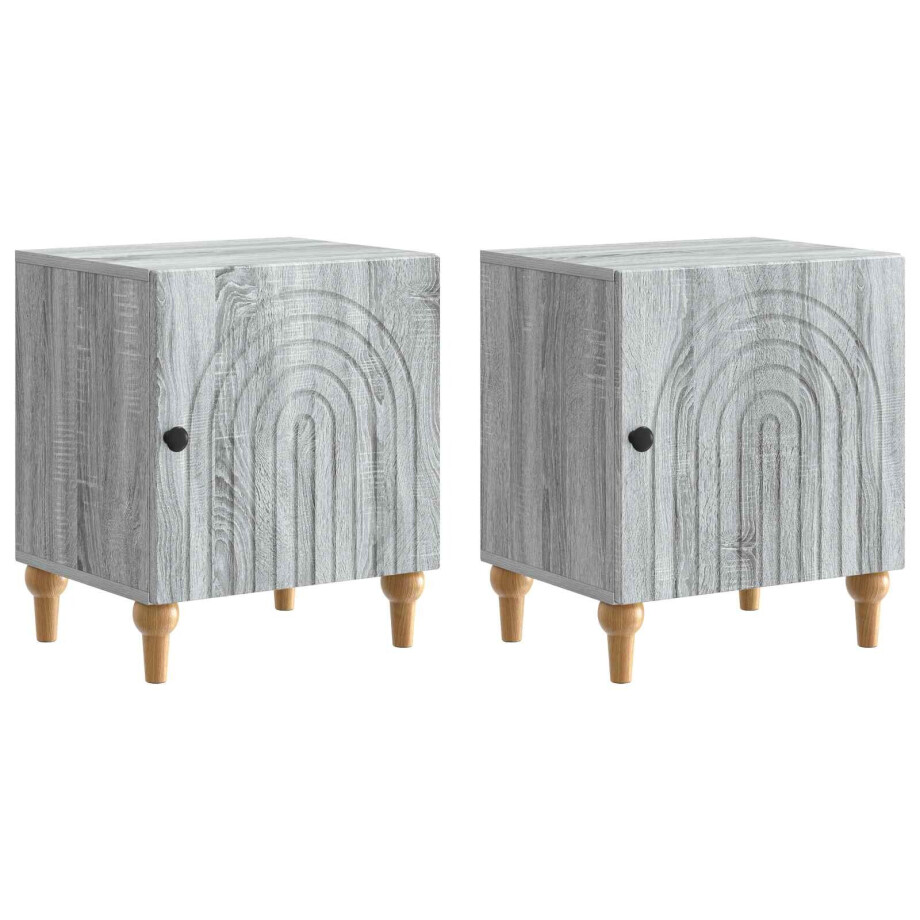 vidaXL Nachtkastje 2 pcs Grijs sonoma 43 x 34,5 x 50 cm Bewerkt hout vidaXL Nachtkastje 2 pcs Grijs sonoma 43 x 34,5 x 50 cm Bewerkt hout afbeelding 1