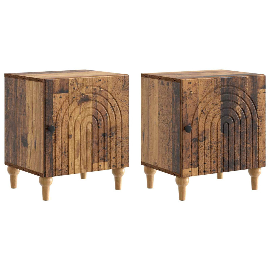 vidaXL Nachtkastje 2 pcs Oud hout 43 x 34,5 x 50 cm Bewerkt hout vidaXL Nachtkastje 2 pcs Oud hout 43 x 34,5 x 50 cm Bewerkt hout afbeelding 1