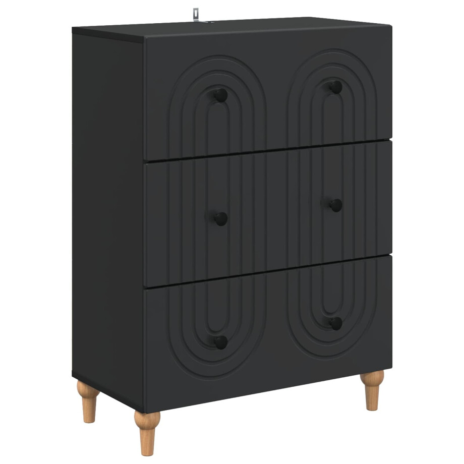 vidaXL Ladenkast Zwart 66 x 34,5 x 90 cm Bewerkt hout afbeelding 1