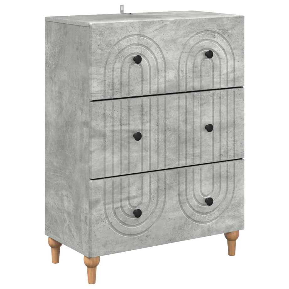 vidaXL Ladenkast Betongrijs 66 x 34,5 x 90 cm Bewerkt hout vidaXL Ladenkast Betongrijs 66 x 34,5 x 90 cm Bewerkt hout afbeelding 1