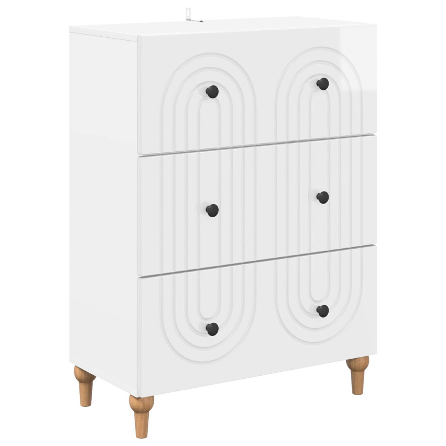vidaXL Ladenkast Hoogglans Wit 66 x 34,5 x 90 cm Bewerkt hout vidaXL Ladenkast Hoogglans Wit 66 x 34,5 x 90 cm Bewerkt hout afbeelding 1