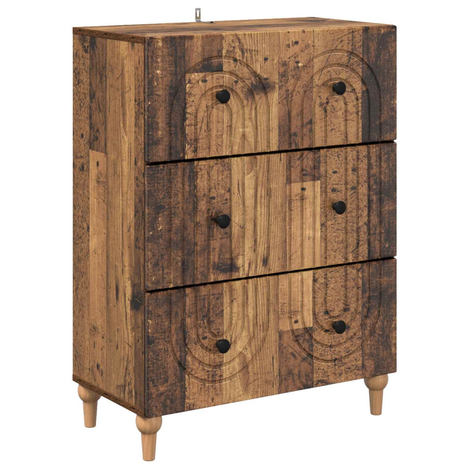 vidaXL Ladenkast Oud hout 66 x 34,5 x 90 cm Bewerkt hout afbeelding 1