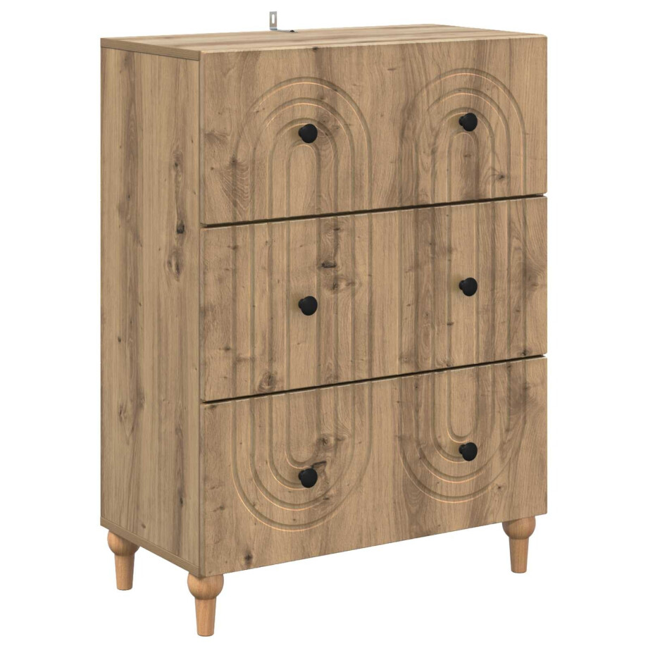 vidaXL Ladenkast Artisanaal eiken 66 x 34,5 x 90 cm Bewerkt hout vidaXL Ladenkast Artisanaal eiken 66 x 34,5 x 90 cm Bewerkt hout afbeelding 1