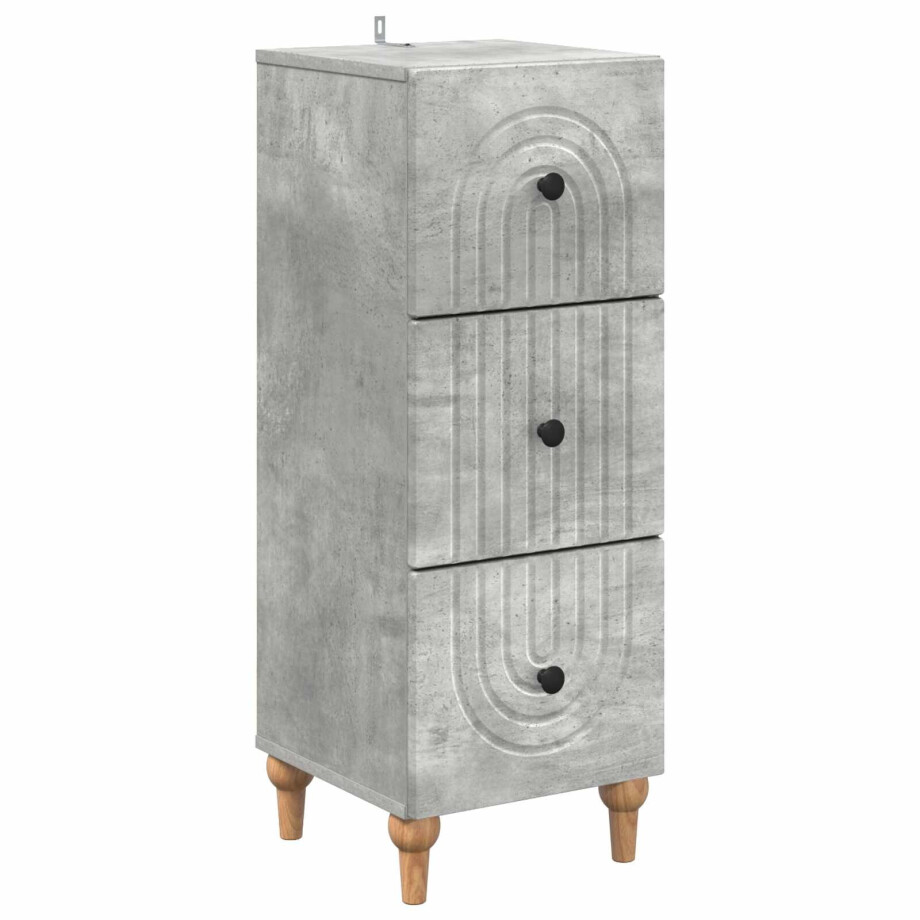 vidaXL Ladenkast Betongrijs 33 x 34,5 x 90 cm Bewerkt hout afbeelding 1