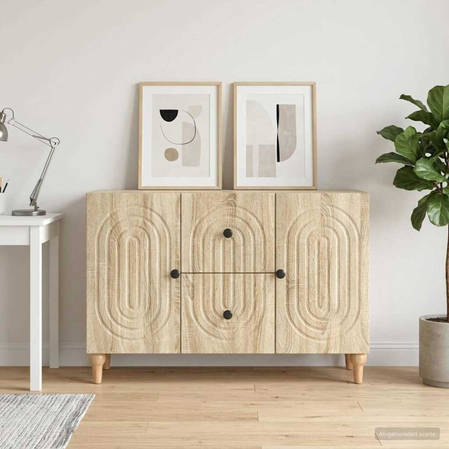 vidaXL TV-kast met lade Sonoma Eiken 89 x 34,5 x 60 cm Bewerkt hout vidaXL TV-kast met lade Sonoma Eiken 89 x 34,5 x 60 cm Bewerkt hout afbeelding 1