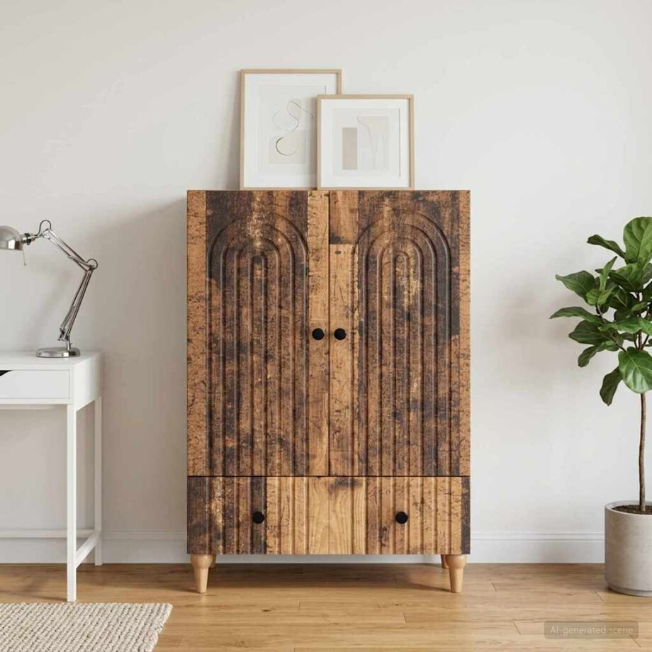 vidaXL Dressoir met lade Oud hout 66 x 34,5 x 95 cm Bewerkt hout vidaXL Dressoir met lade Oud hout 66 x 34,5 x 95 cm Bewerkt hout afbeelding 1
