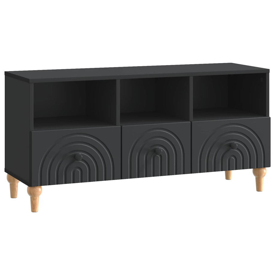 vidaXL TV-kast Zwart 102 x 34,5 x 50 cm Geconstrueerd hout afbeelding 1