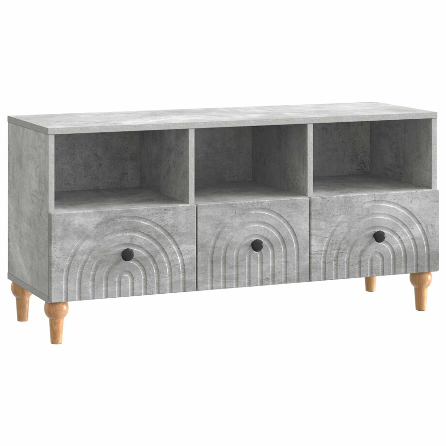 vidaXL TV-kast Beton Grijs 102 x 34,5 x 50 cm Geconstrueerd hout afbeelding 1