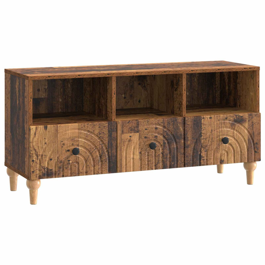 vidaXL TV-kast Oudhout 102 x 34,5 x 50 cm Geconstrueerd hout afbeelding 1