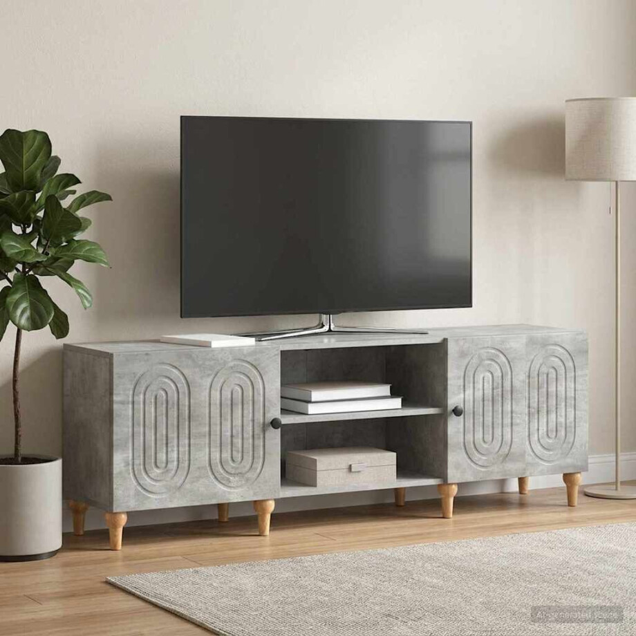 vidaXL TV-kast Betongrijs 150 x 31 x 50 cm Bewerkt hout vidaXL TV-kast Betongrijs 150 x 31 x 50 cm Bewerkt hout afbeelding 1