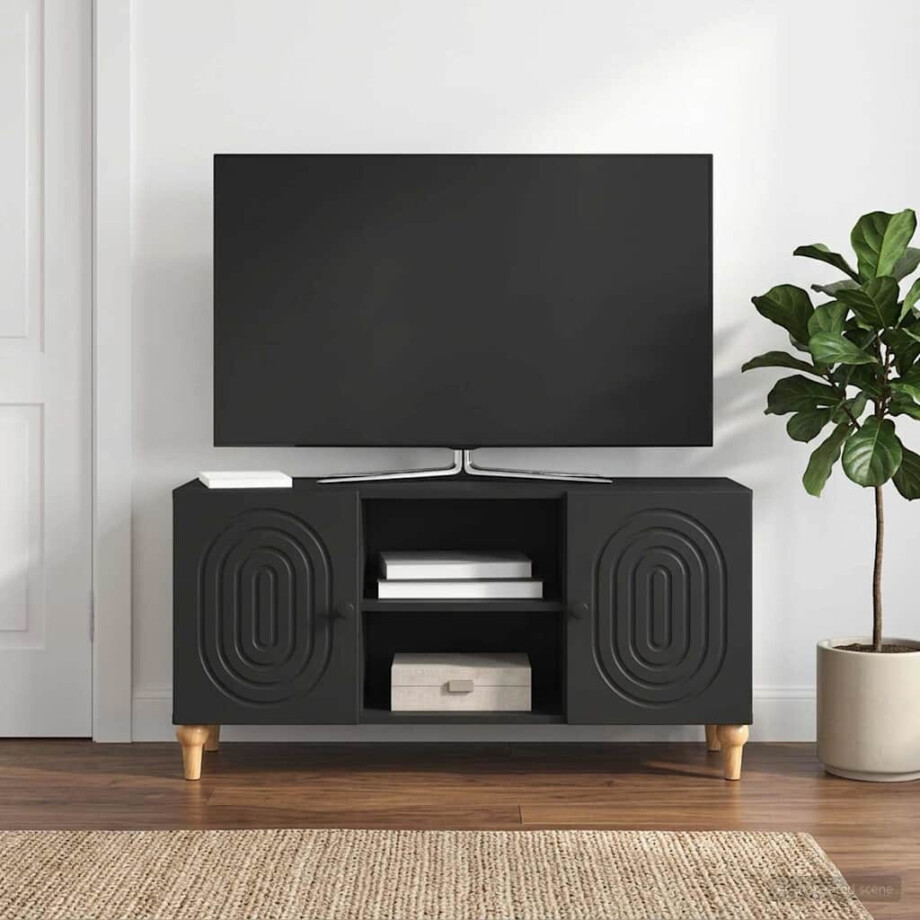 vidaXL TV-kast Zwart 102 x 34,5 x 50 cm Bewerkt hout vidaXL TV-kast Zwart 102 x 34,5 x 50 cm Bewerkt hout afbeelding 1