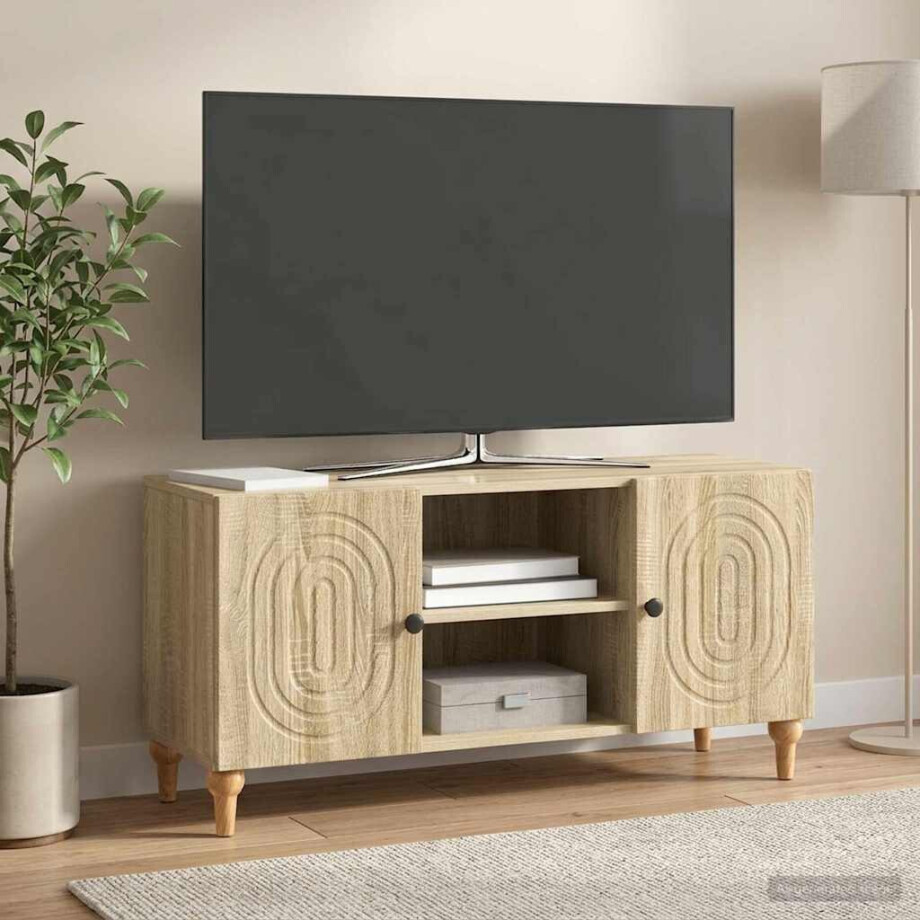 vidaXL TV-kast Sonoma Eiken 102 x 34,5 x 50 cm Bewerkt hout vidaXL TV-kast Sonoma Eiken 102 x 34,5 x 50 cm Bewerkt hout afbeelding 1