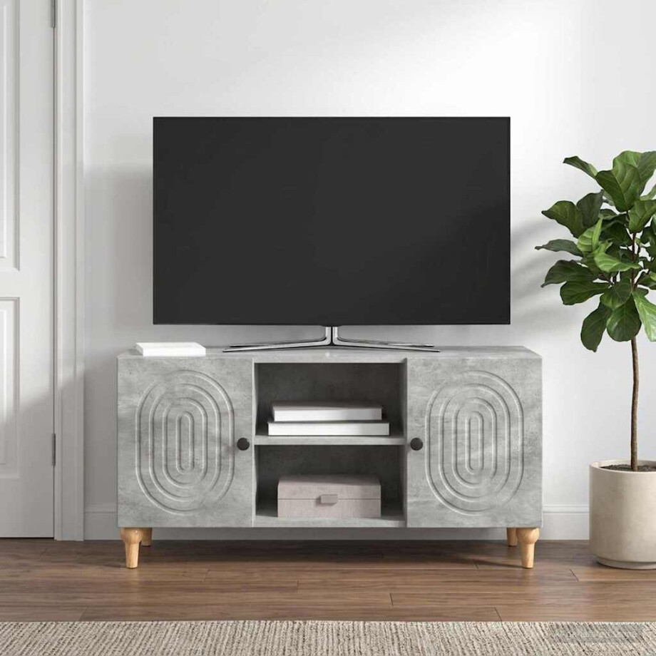 vidaXL TV-kast Betongrijs 102 x 34,5 x 50 cm Bewerkt hout afbeelding 1