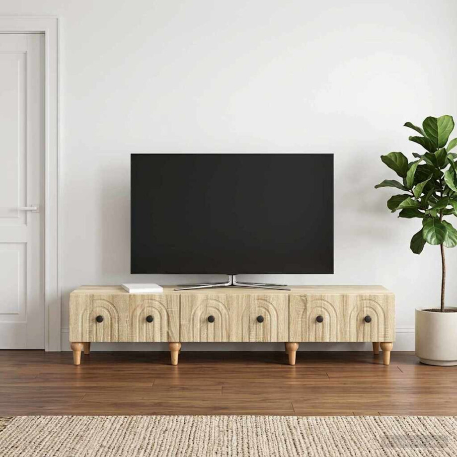 vidaXL TV-kast met lade Sonoma Eiken 147 x 34,5 x 30 cm Bewerkt hout vidaXL TV-kast met lade Sonoma Eiken 147 x 34,5 x 30 cm Bewerkt hout afbeelding 1