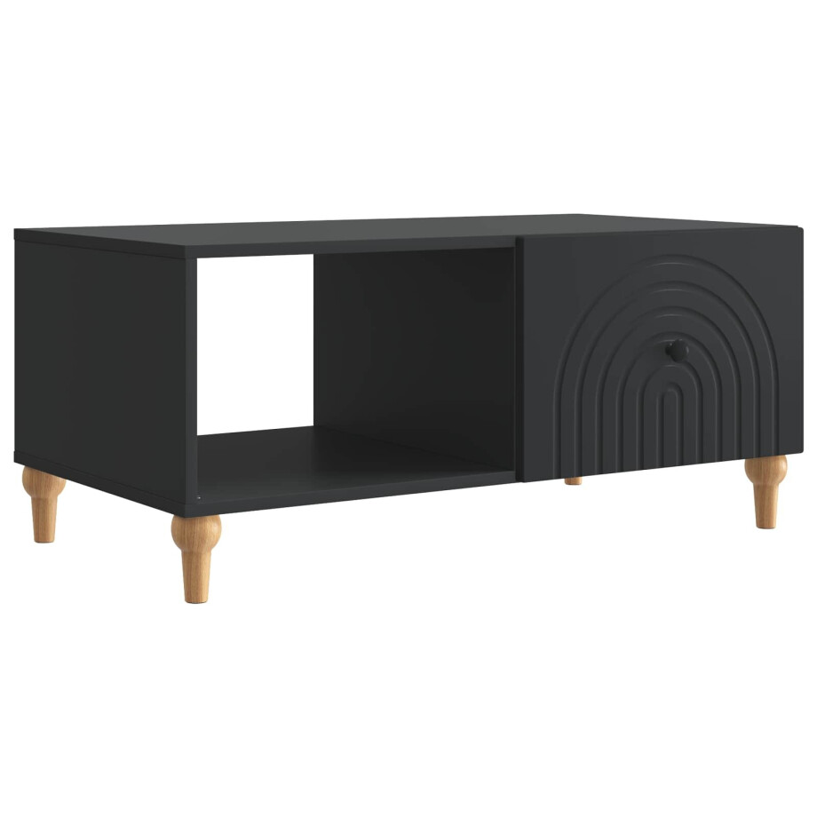 vidaXL Salontafel Zwart 90 x 50 x 40 cm Bewerkt hout afbeelding 1