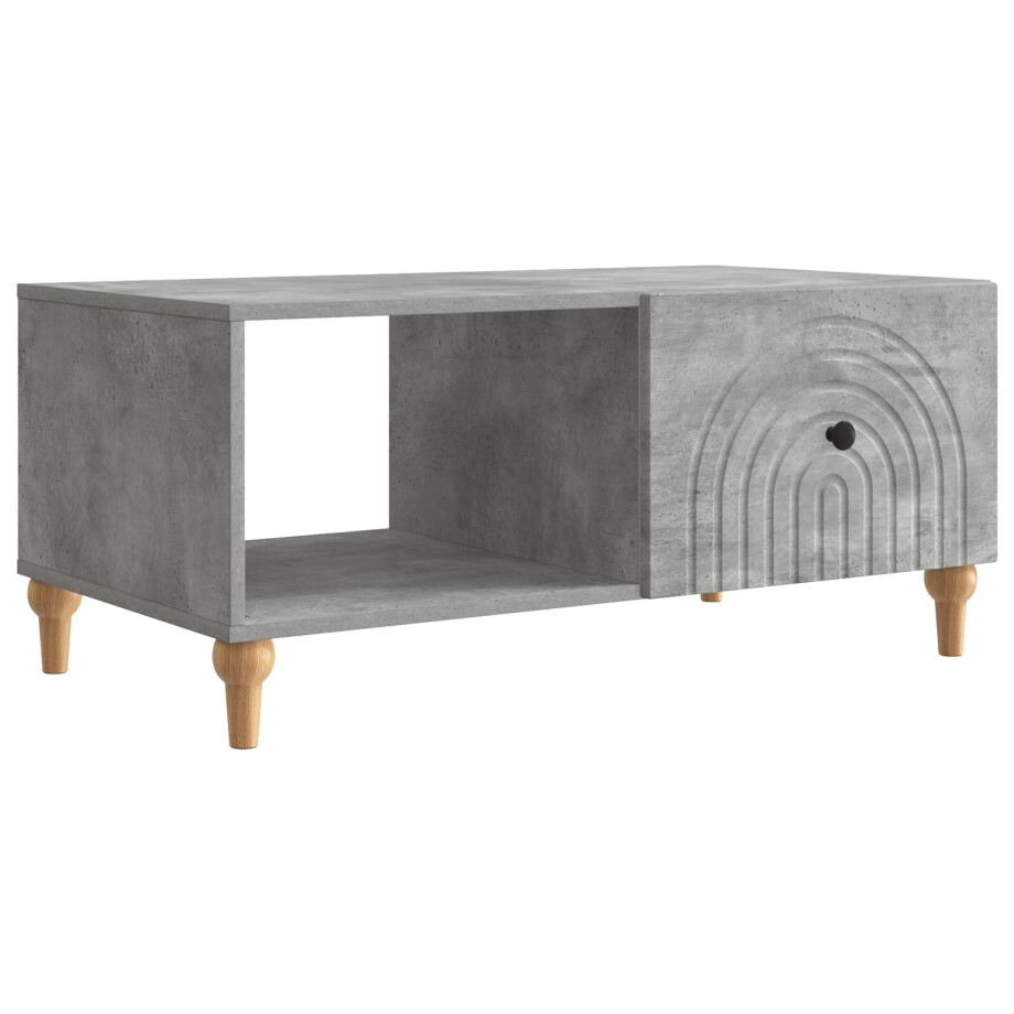 vidaXL Salontafel Betongrijs 90 x 50 x 40 cm Bewerkt hout afbeelding 1