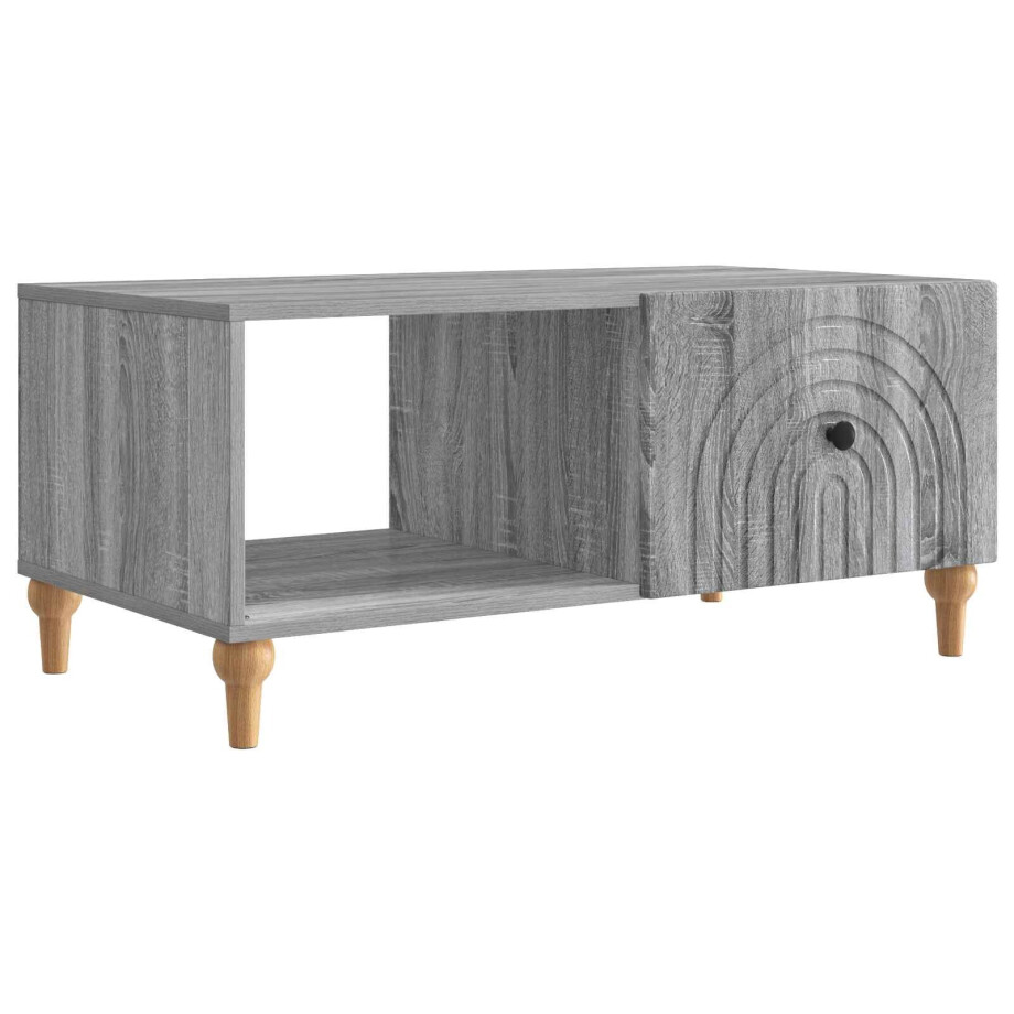 vidaXL Salontafel Grijs sonoma 90 x 50 x 40 cm Bewerkt hout afbeelding 1