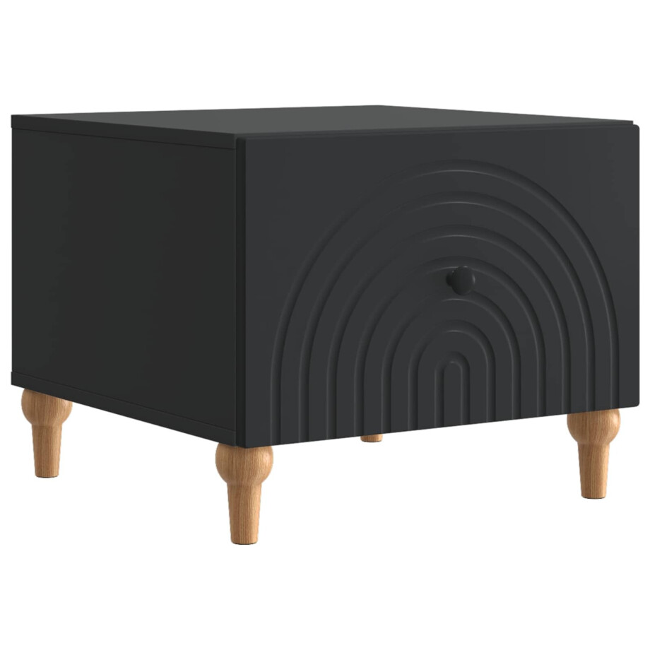 vidaXL Salontafel met lade Zwart 49 x 50 x 40 cm Bewerkt hout vidaXL Salontafel met lade Zwart 49 x 50 x 40 cm Bewerkt hout afbeelding 1