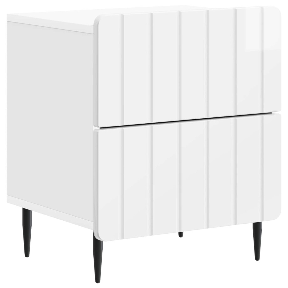 vidaXL Nachtkastje Hoogglans Wit 43 x 34,5 x 49,5 cm Bewerkt hout afbeelding 1