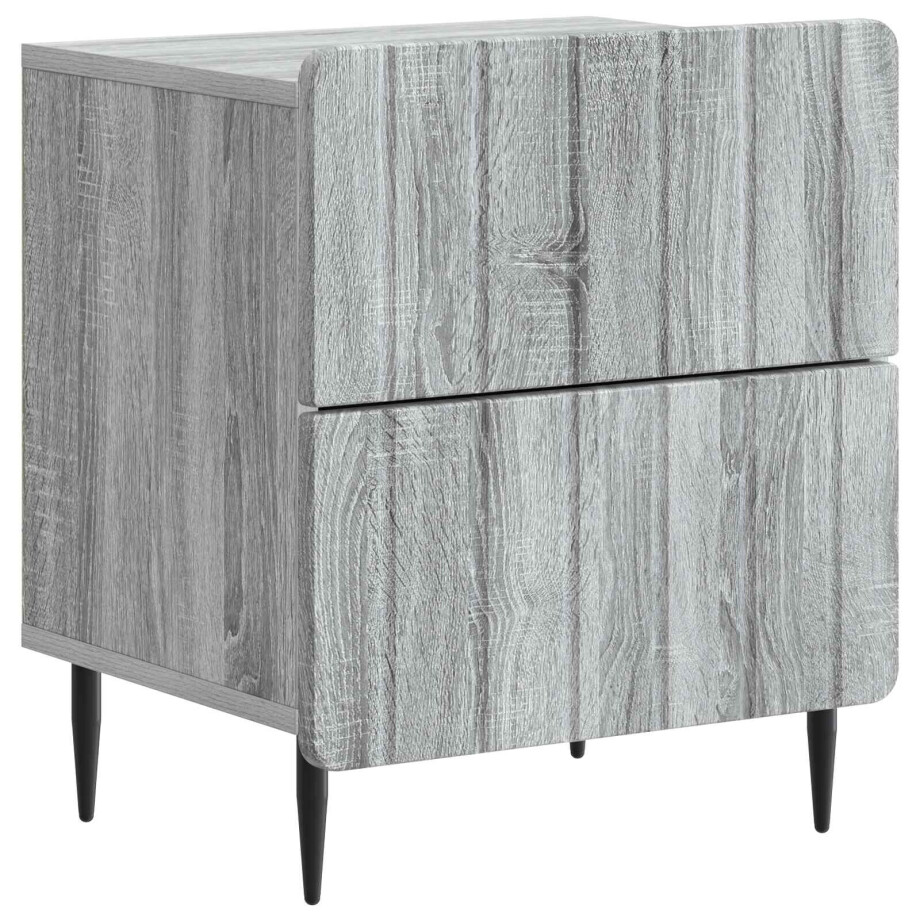 vidaXL Nachtkastje Grijs sonoma 43 x 34,5 x 49,5 cm Bewerkt hout afbeelding 1