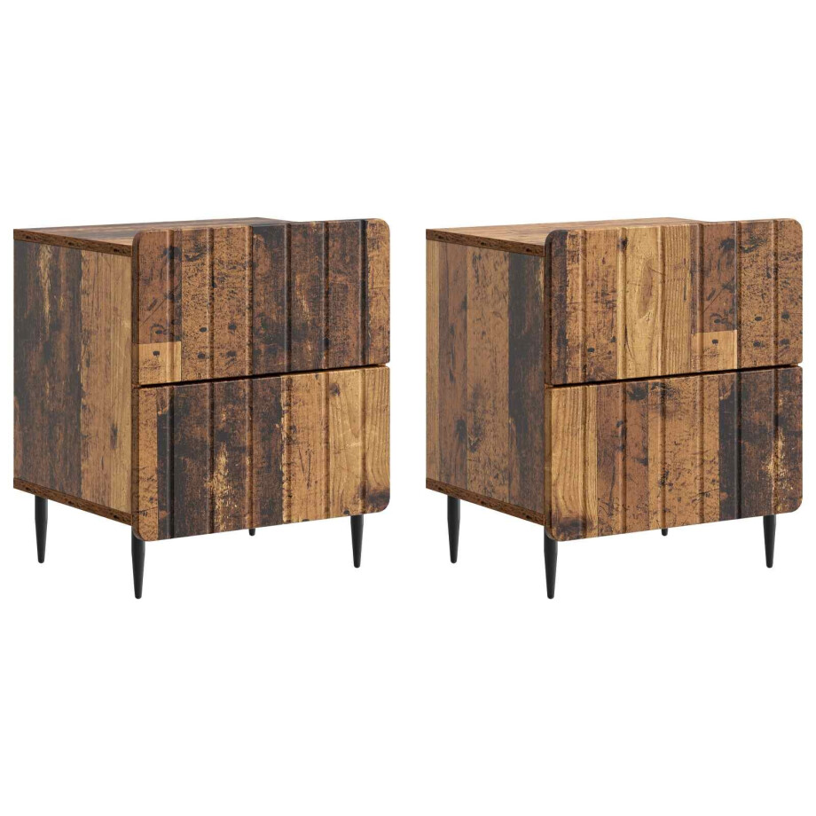 vidaXL Nachtkastje 2 pcs Oud hout 43 x 34,5 x 49,5 cm Bewerkt hout vidaXL Nachtkastje 2 pcs Oud hout 43 x 34,5 x 49,5 cm Bewerkt hout afbeelding 1