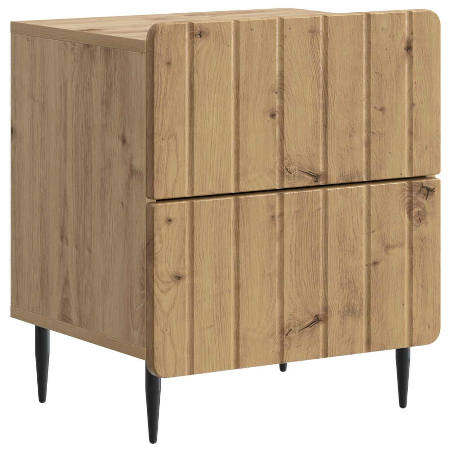 vidaXL Nachtkastje Artisanaal eiken 43 x 34,5 x 49,5 cm Bewerkt hout afbeelding 1
