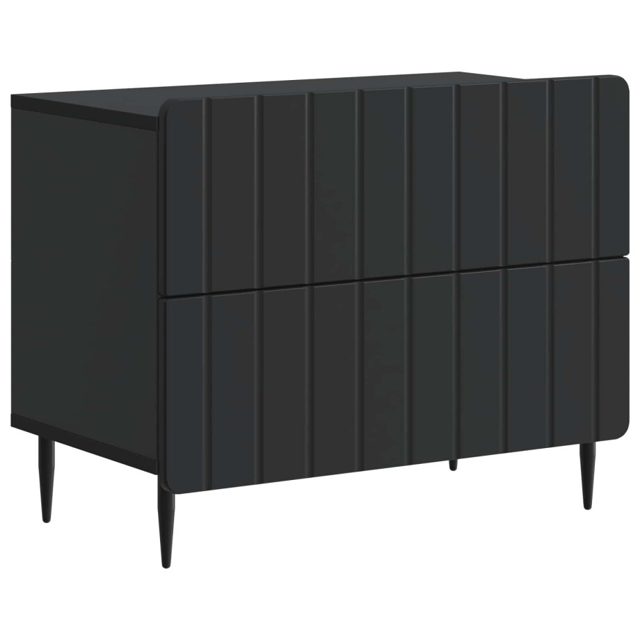 vidaXL Nachtkastje met lade Zwart 62 x 34,5 x 49,5 cm Bewerkt hout afbeelding 1