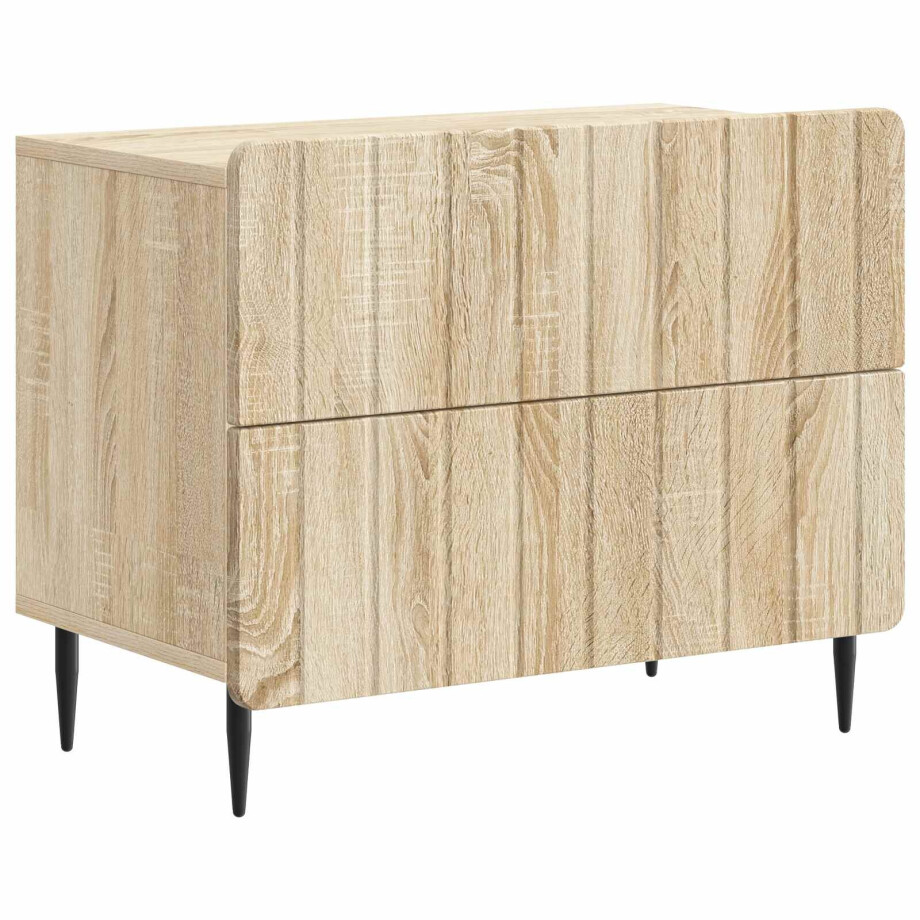 vidaXL Nachtkastje Sonoma Eiken 62 x 34,5 x 49,5 cm Bewerkt hout vidaXL Nachtkastje Sonoma Eiken 62 x 34,5 x 49,5 cm Bewerkt hout afbeelding 1