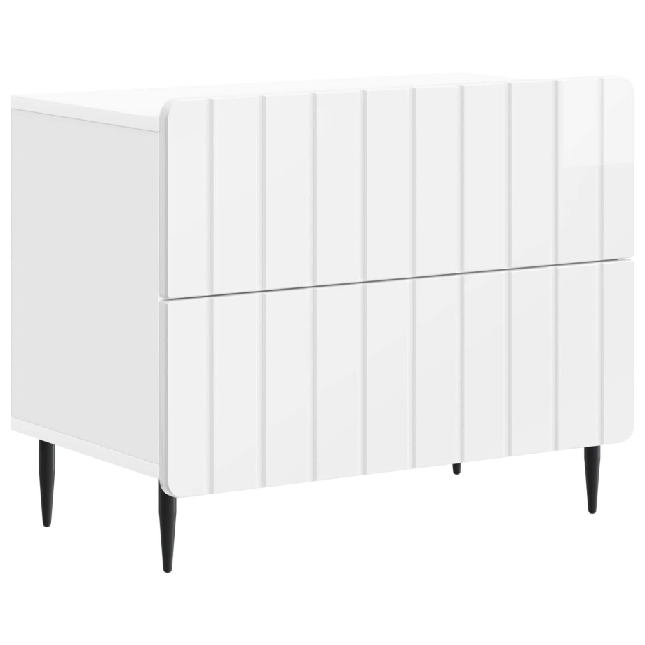 vidaXL Nachtkastje Hoogglans Wit 62 x 34,5 x 49,5 cm Bewerkt hout afbeelding 1