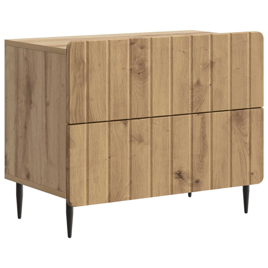 vidaXL Nachtkastje Artisanaal eiken 62 x 34,5 x 49,5 cm Bewerkt hout afbeelding 1