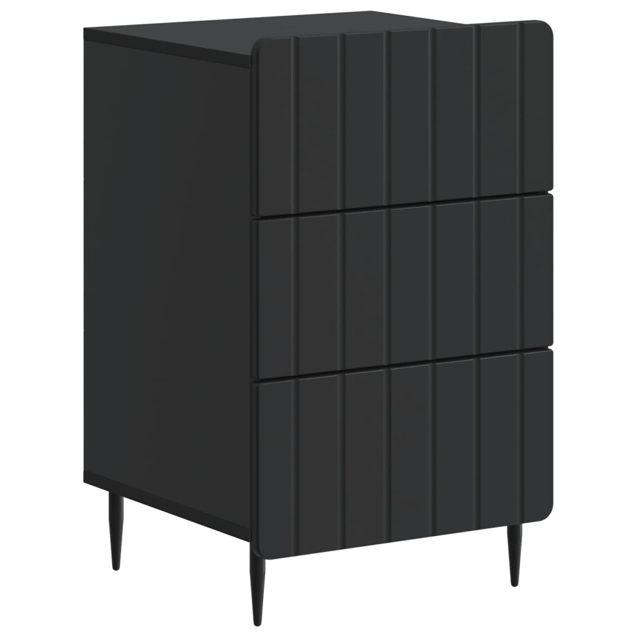 vidaXL Nachtkastje met lade Zwart 43x 41 x 68 cm Bewerkt hout vidaXL Nachtkastje met lade Zwart 43x 41 x 68 cm Bewerkt hout afbeelding 1