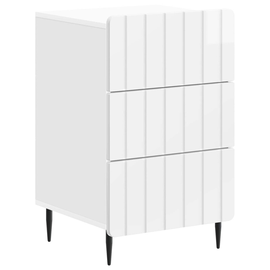 vidaXL Nachtkastje met lade Hoogglans Wit 43x 41 x 68 cm Bewerkt hout vidaXL Nachtkastje met lade Hoogglans Wit 43x 41 x 68 cm Bewerkt hout afbeelding 1