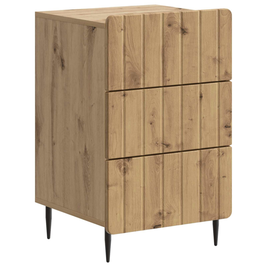 vidaXL Nachtkastje Artisanaal eiken 43x 41 x 68 cm Bewerkt hout vidaXL Nachtkastje Artisanaal eiken 43x 41 x 68 cm Bewerkt hout afbeelding 1