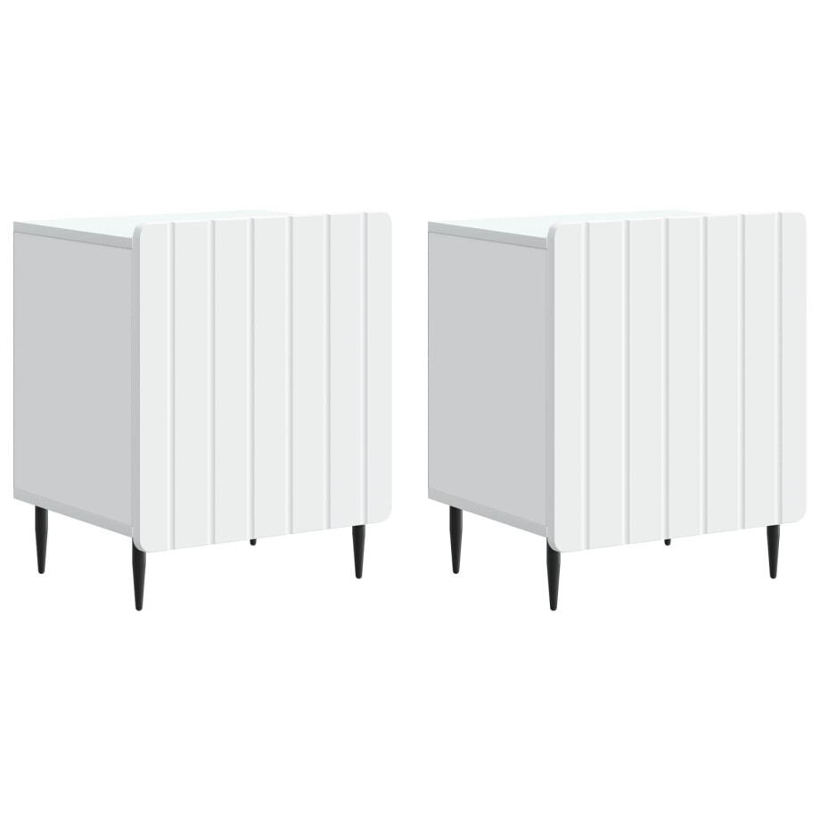 vidaXL Nachtkastje 2 pcs Wit 43 x 34,5 x 52 cm Bewerkt hout vidaXL Nachtkastje 2 pcs Wit 43 x 34,5 x 52 cm Bewerkt hout afbeelding 1