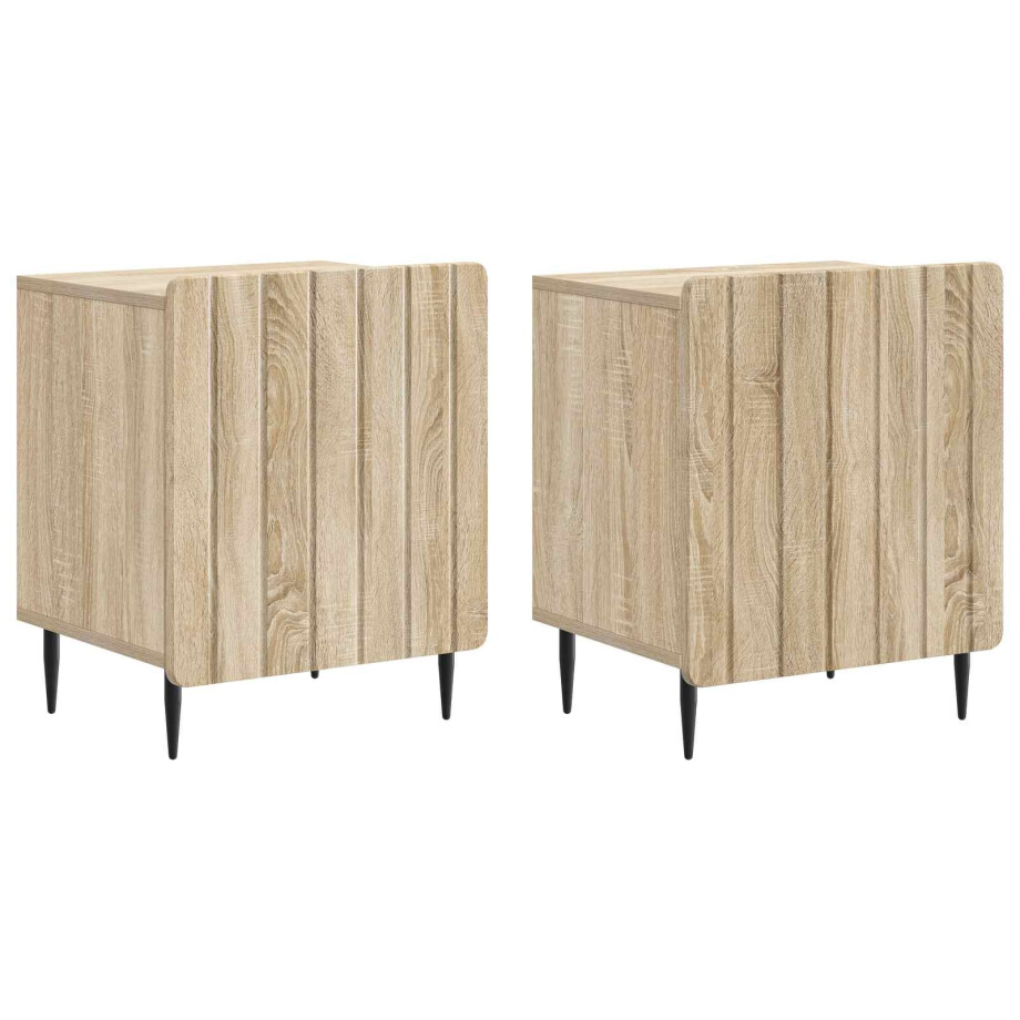 vidaXL Nachtkastje 2 pcs Sonoma Eiken 43 x 34,5 x 52 cm Bewerkt hout vidaXL Nachtkastje 2 pcs Sonoma Eiken 43 x 34,5 x 52 cm Bewerkt hout afbeelding 1