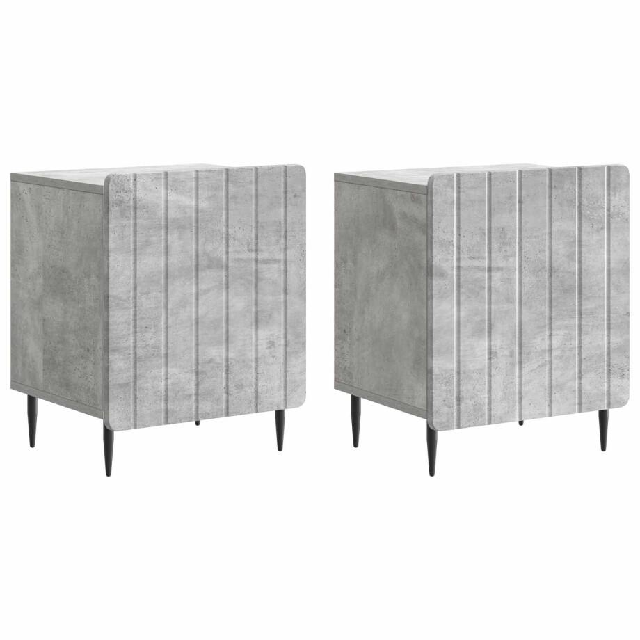 vidaXL Nachtkastje 2 pcs Betongrijs 43 x 34,5 x 52 cm Bewerkt hout vidaXL Nachtkastje 2 pcs Betongrijs 43 x 34,5 x 52 cm Bewerkt hout afbeelding 1