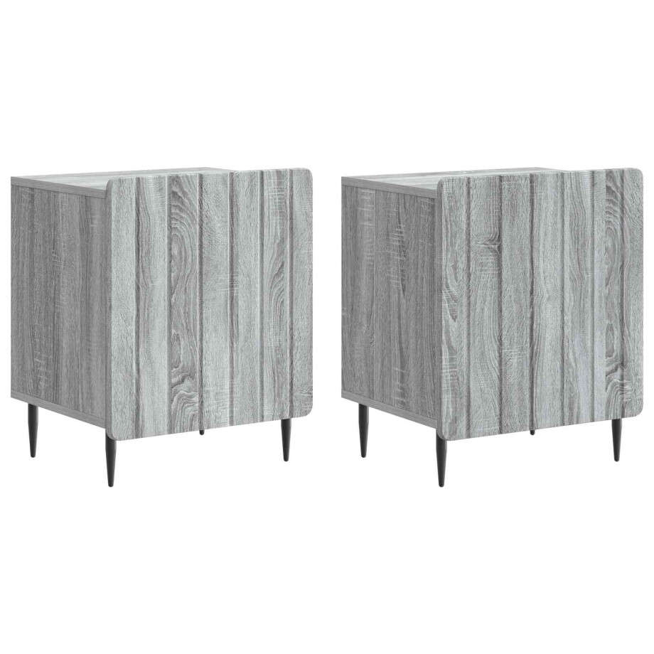 vidaXL Nachtkastje 2 pcs Grijs sonoma 43 x 34,5 x 52 cm Bewerkt hout vidaXL Nachtkastje 2 pcs Grijs sonoma 43 x 34,5 x 52 cm Bewerkt hout afbeelding 1