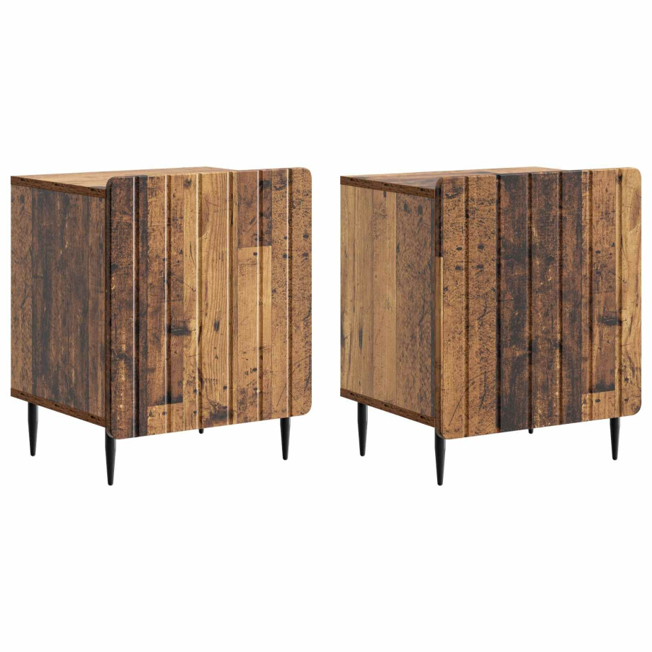 vidaXL Nachtkastje 2 pcs Oud hout 43 x 34,5 x 52 cm Bewerkt hout vidaXL Nachtkastje 2 pcs Oud hout 43 x 34,5 x 52 cm Bewerkt hout afbeelding 1